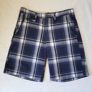 American Eagle Prep Fit Shorts Blue/White Plaid Size 29
